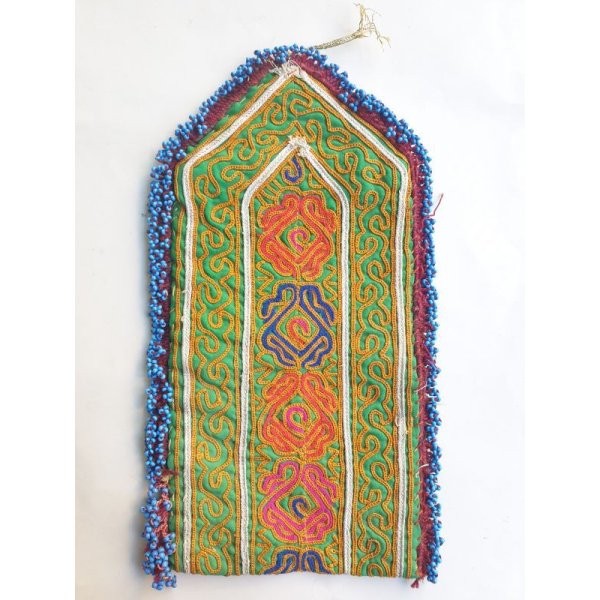 画像2: アフガニスタン〜パキスタン刺繍＆ビーズのポーチ　最大長25cm×幅14cm (2)