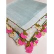 画像1: ブルサのシルク糸とクレープのイーネオヤスカーフ　平面バラの花とナザル (1)