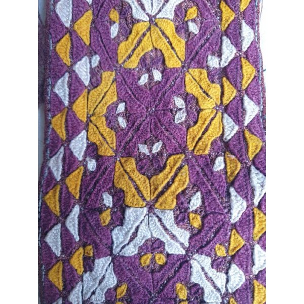 画像3: ヴィンテージ　トルクメニスタンの刺繍の襟飾り　手刺繍　全体の長さ48cm、直線部分の幅6cm (3)