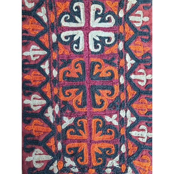 画像3: ヴィンテージ　トルクメニスタンの刺繍の襟飾り　手刺繍　全体の長さ44cm、直線部分の幅9cm (3)