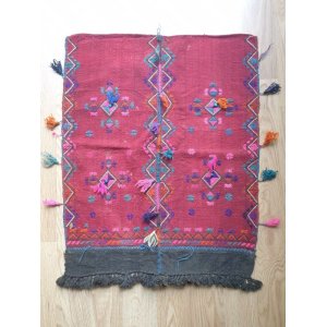 画像: ヴィンテージ　エーゲ海地方の遊牧民の民族衣装・手織り布の前掛け　72×60cm