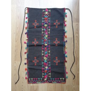 画像: ヴィンテージ　エーゲ海地方の遊牧民の民族衣装・手織り布の前掛け　90×45cm