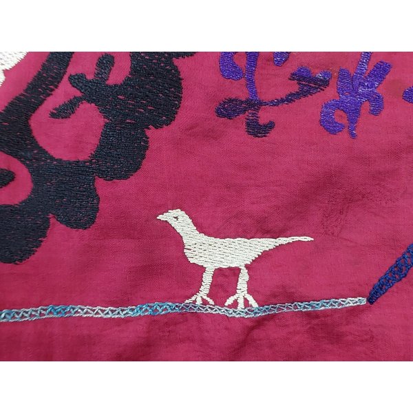 画像2: ヴィンテージ　ウズベキスタンの大きなスザーニ　コットン布にコットン糸の手刺繍　186 ×140cm　1966年製 (2)