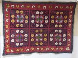 画像: ヴィンテージ　ウズベキスタンの大きなスザーニ　コットン布にコットン糸の手刺繍　203 ×157cm　