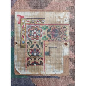 画像: ヴィンテージ品　絨毯織りのための手描き織り図　表のみ　資料　インテリアとして　16×13.5cm