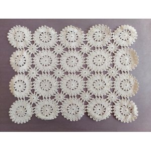 画像: ヴィンテージレース　かぎ針で作られたコットン素材のレース編み　約33×23cm　