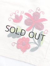 画像: オールド刺繍　小さなお花の刺繍のクロス　プリントタグ付き　36×36cm