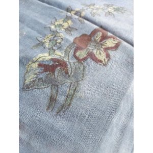 画像: ヴィンテージ　木版バスクのヤズマ　コットン製スカーフ　ブロックプリント　約70×70cm