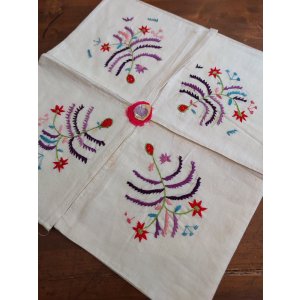 画像: 花嫁の持参品　チェブレ　コットン糸の手刺繍　ブルサ　36×36cm