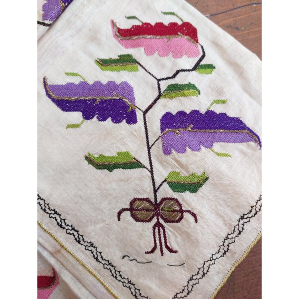 画像2: コレクション　チェブレ　オスマンル刺繍　シルクと金属糸刺繍　裏表なしのテクニック　ゲミリックのウムルベイ　80×80cm (2)