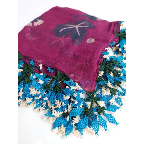 画像1: 【コレクションピース】イズニック　ムシュクレ村の伝統の巨大な平面のイーネオヤ　シルク糸　 (1)